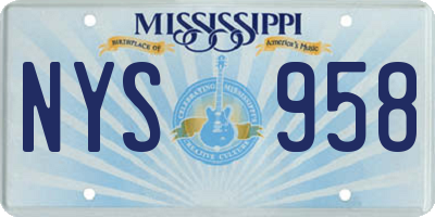 MS license plate NYS958