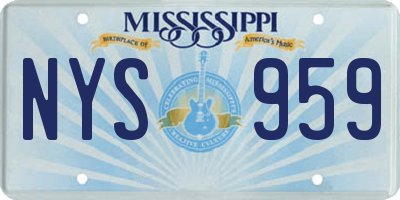 MS license plate NYS959