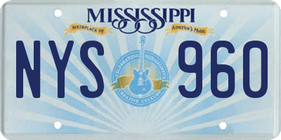 MS license plate NYS960