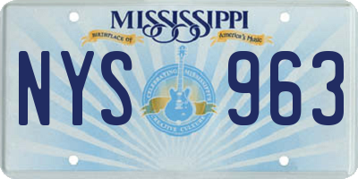 MS license plate NYS963