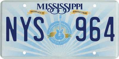 MS license plate NYS964