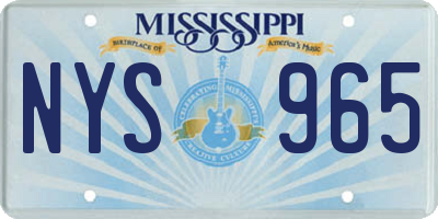 MS license plate NYS965