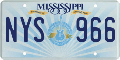 MS license plate NYS966