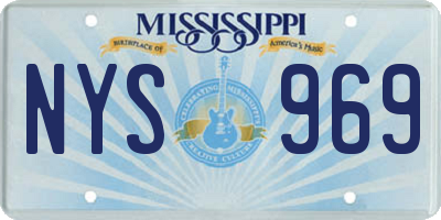 MS license plate NYS969
