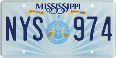 MS license plate NYS974