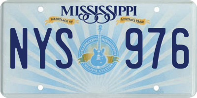 MS license plate NYS976