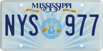 MS license plate NYS977