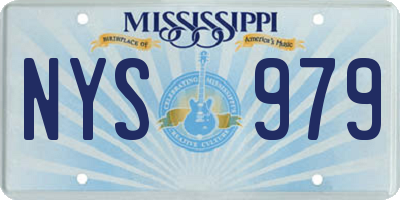 MS license plate NYS979
