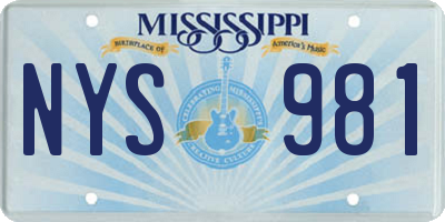 MS license plate NYS981