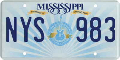 MS license plate NYS983