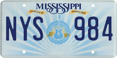 MS license plate NYS984
