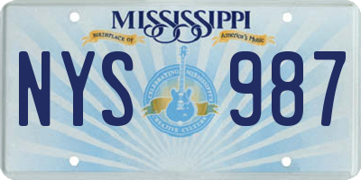MS license plate NYS987