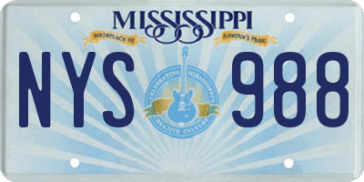 MS license plate NYS988