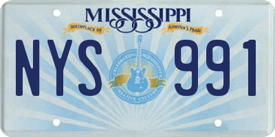 MS license plate NYS991