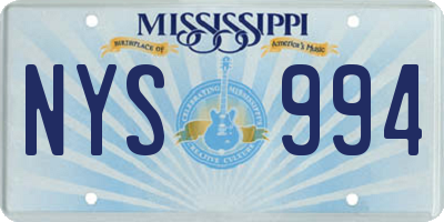 MS license plate NYS994