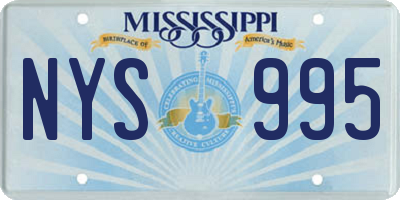 MS license plate NYS995