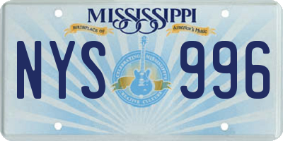 MS license plate NYS996