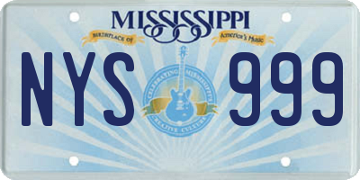 MS license plate NYS999