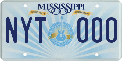 MS license plate NYT000