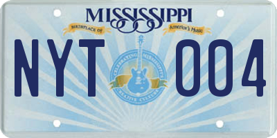 MS license plate NYT004
