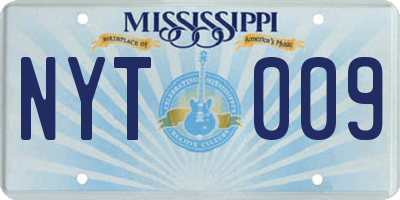 MS license plate NYT009