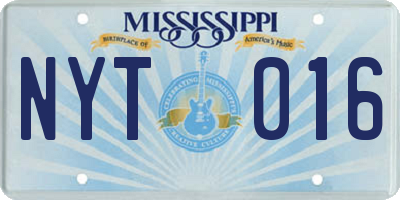 MS license plate NYT016