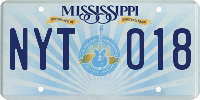 MS license plate NYT018