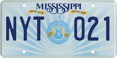 MS license plate NYT021
