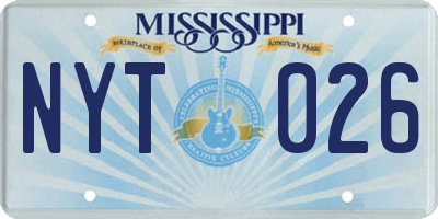 MS license plate NYT026