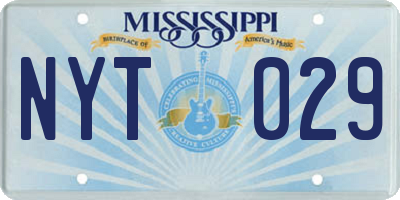 MS license plate NYT029