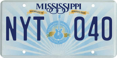 MS license plate NYT040