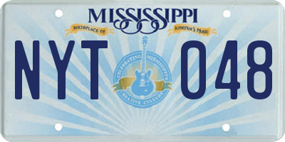 MS license plate NYT048