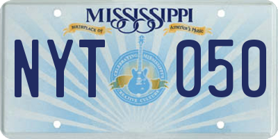 MS license plate NYT050