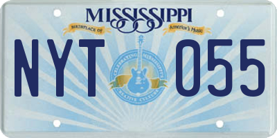 MS license plate NYT055