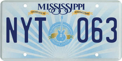 MS license plate NYT063