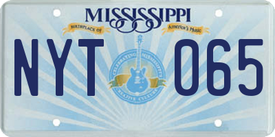 MS license plate NYT065