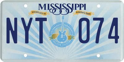 MS license plate NYT074