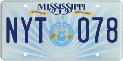 MS license plate NYT078