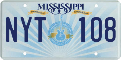 MS license plate NYT108