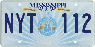 MS license plate NYT112