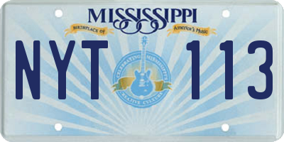 MS license plate NYT113
