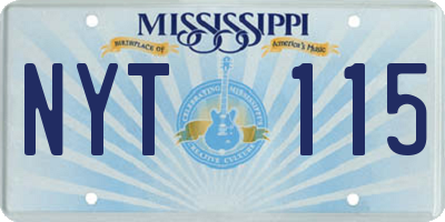 MS license plate NYT115