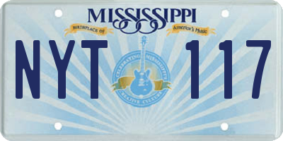 MS license plate NYT117