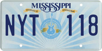 MS license plate NYT118