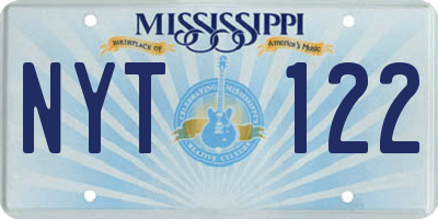 MS license plate NYT122