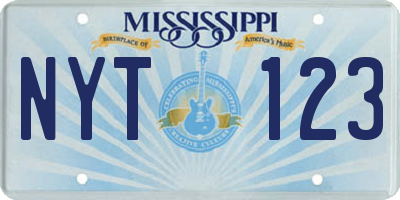 MS license plate NYT123