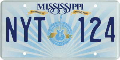 MS license plate NYT124