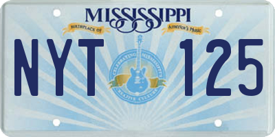 MS license plate NYT125