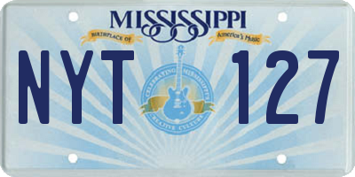 MS license plate NYT127