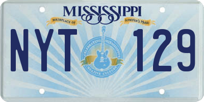 MS license plate NYT129